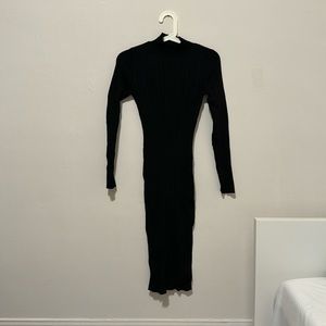 Rib knit fitted dress